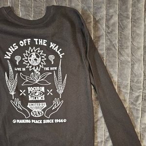 Vans. Womens LS size S tee. Perfect for layering. Black & white print